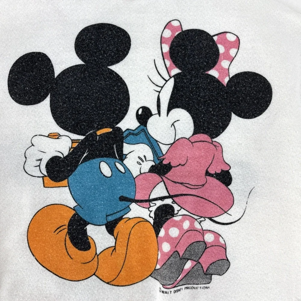 Vintage Disney Mickey & Minnie Travel Vacation Sweatshirt‎ Front Back Kids 14